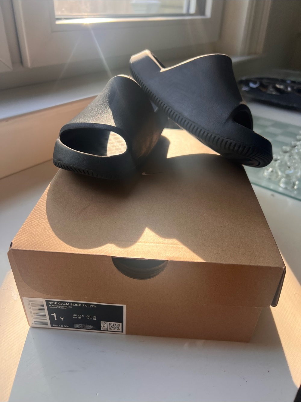 Nike Kids Black Slide Sandals
